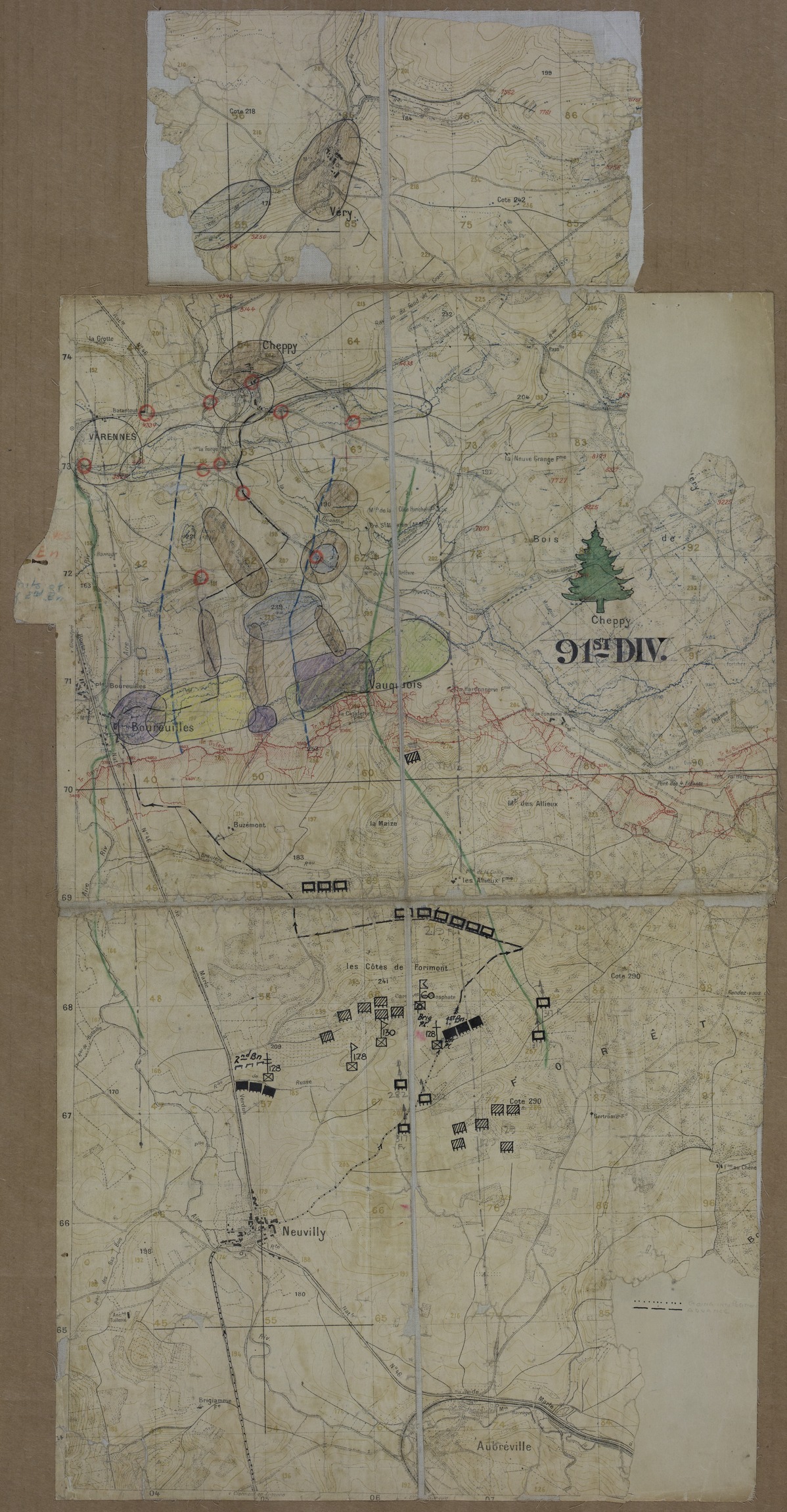 Map of Battle Lines and Positions