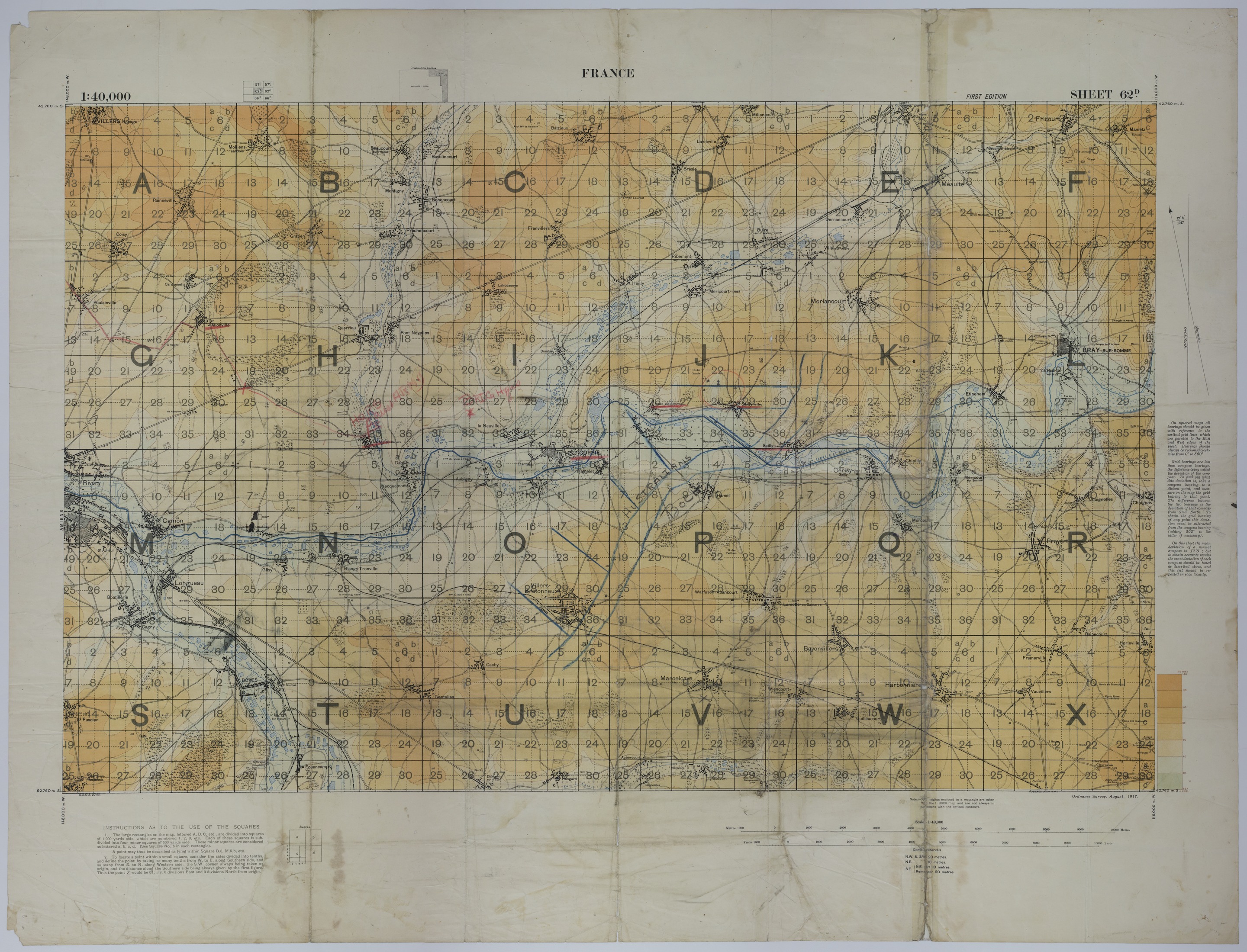 Map of the Australian 5th Division During the German Spring Offensive