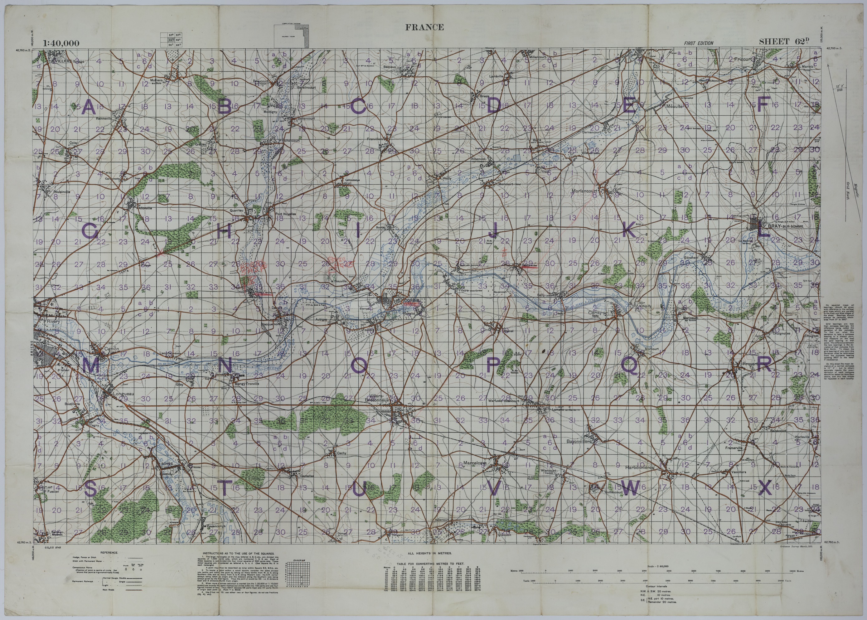 Map of the Australian 5th Division During the German Spring Offensive