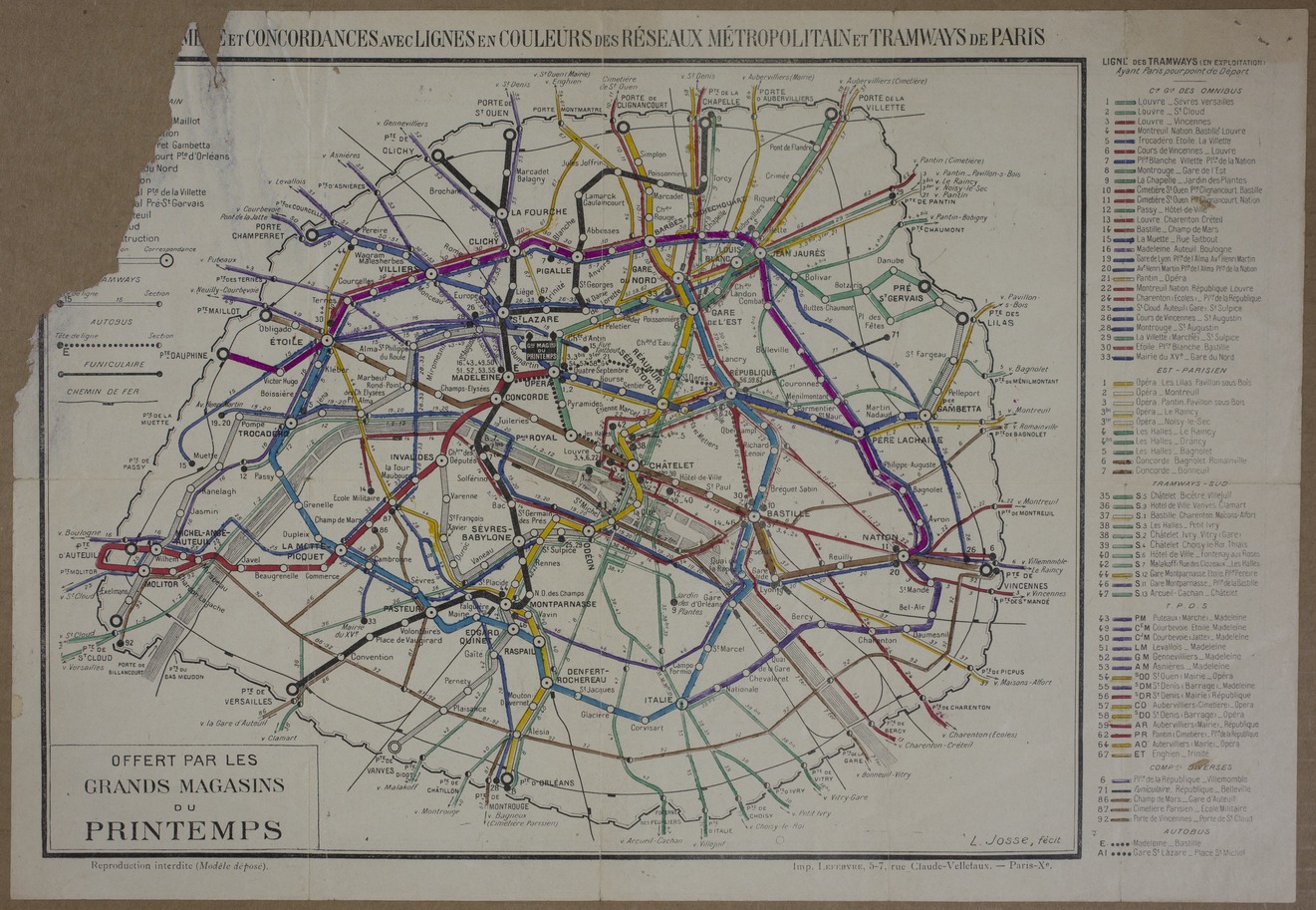 Map of Paris Transportation Routes