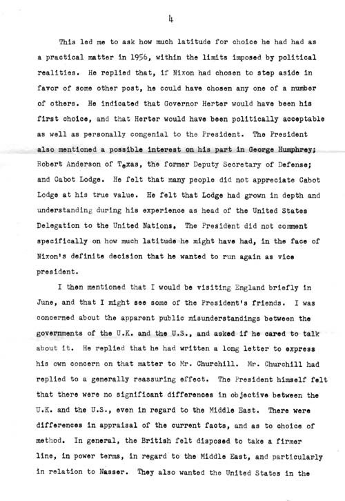 Meeting between  Milton Katz and President Eisenhower 4/6 page 4