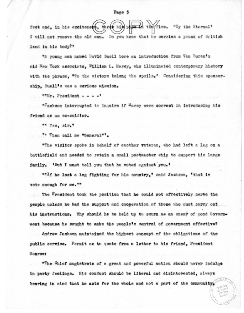 Speech of Senator Harry S. Truman at Charleston, West Virginia
