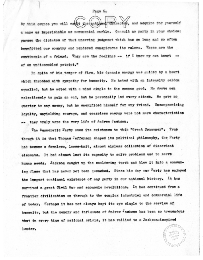 Speech of Senator Harry S. Truman at Charleston, West Virginia