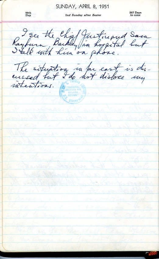 Diary Entry of President Harry S. Truman