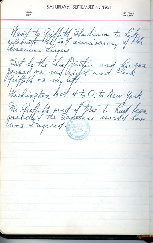 Diary Entry of President Harry S. Truman