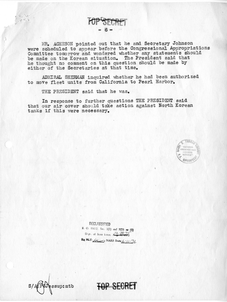 Memorandum of Conversation