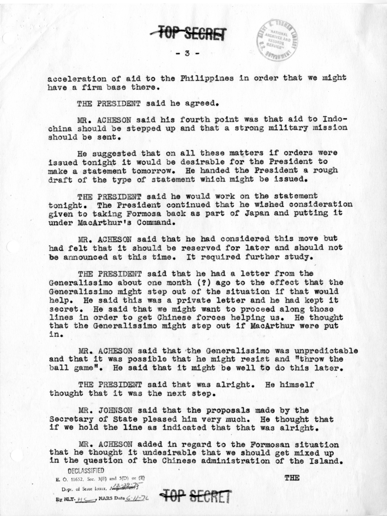 Memorandum of Conversation