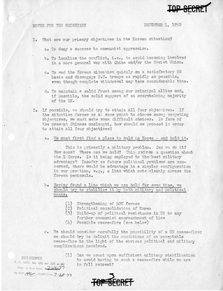 Memorandum of Conversation with the Joint Chiefs of Staff and Others
