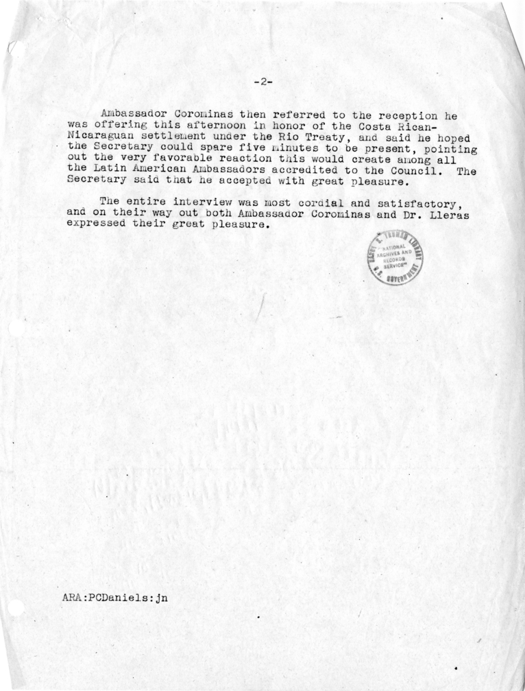 Memorandum of Conversation with Council of the Organization of American States