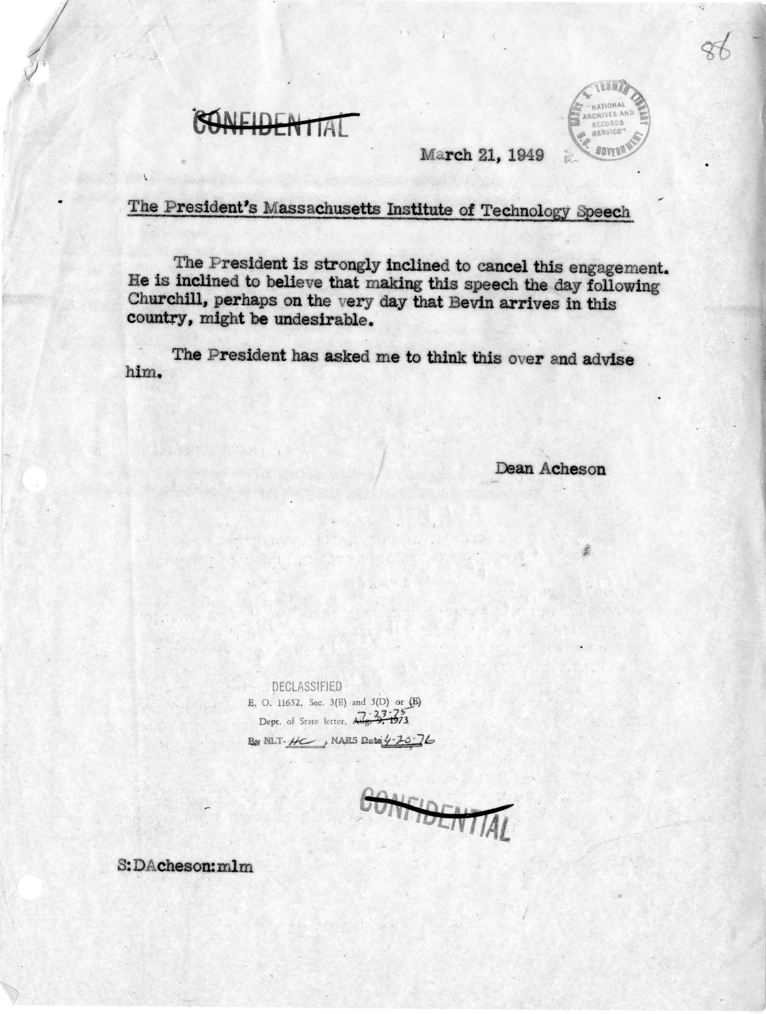 Memorandum of Conversation with the President