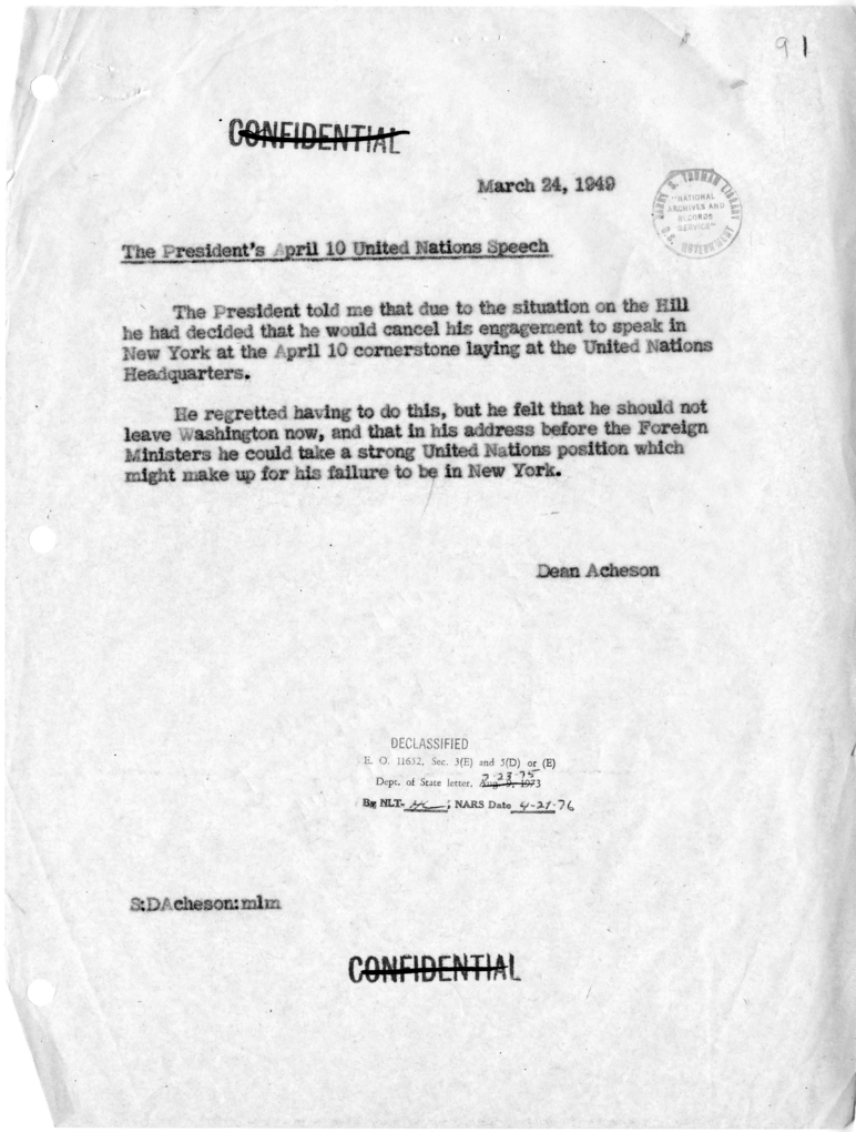 Memorandum of Conversation with the President