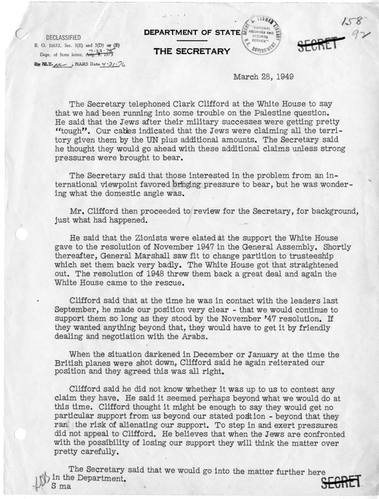 Memorandum of Conversation with Clark Clifford