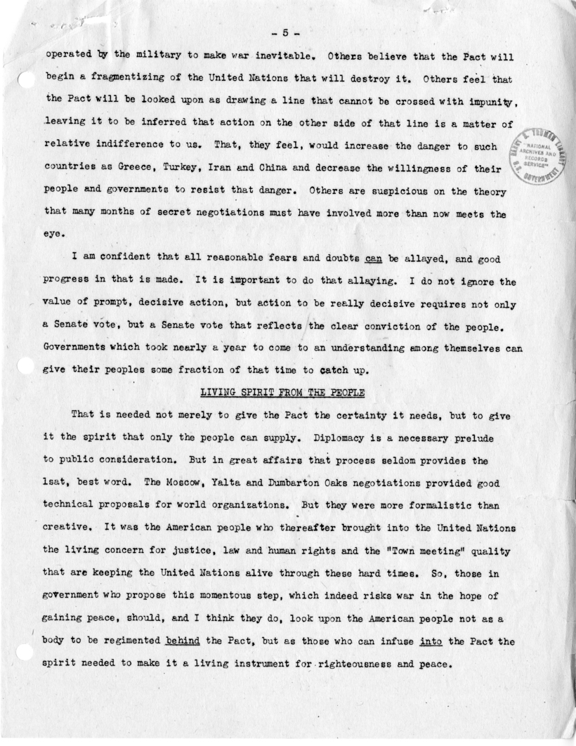 Correspondence Between Dean Acheson and John Foster Dulles, with Attachment