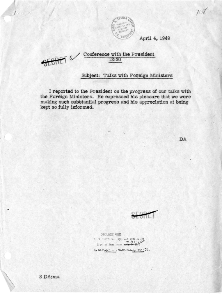 Memorandum of Conversation with the President