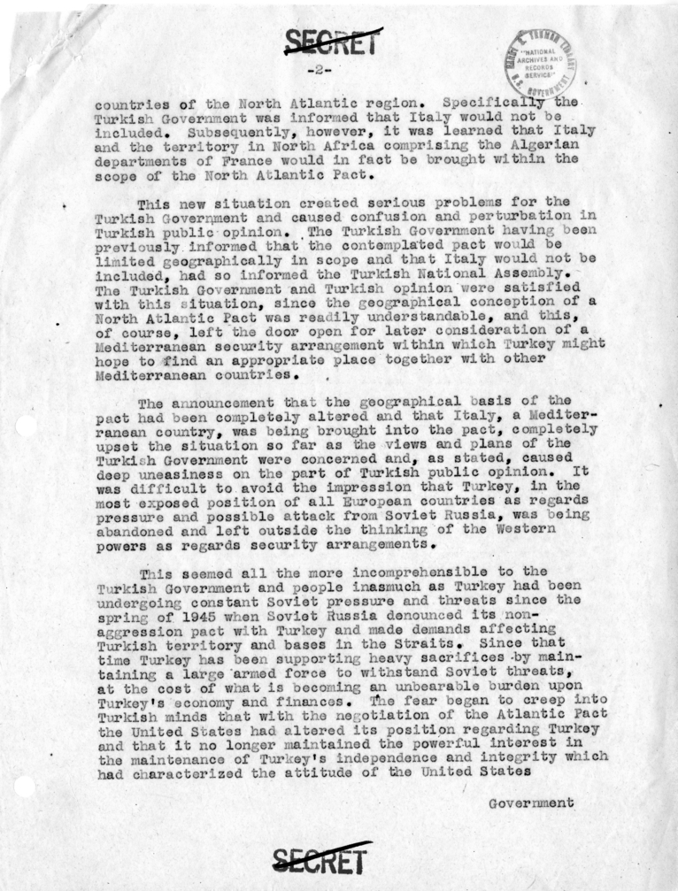 Memorandum of Conversation with the Foreign Minister and Ambassador of Turkey and Others