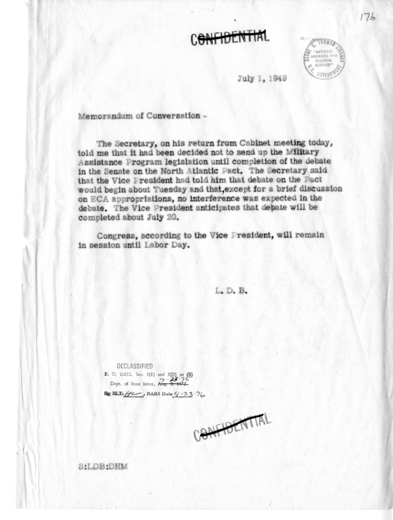 Memorandum of Conversation with Lucius D. Battle