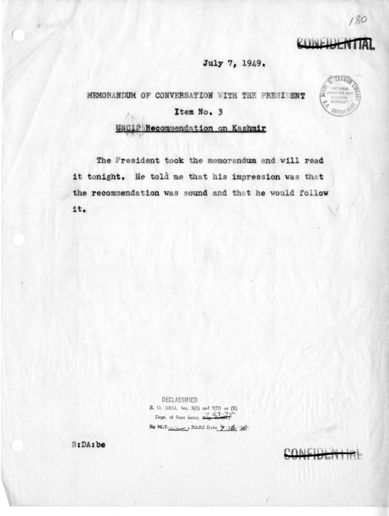 Memorandum of Conversation with the President