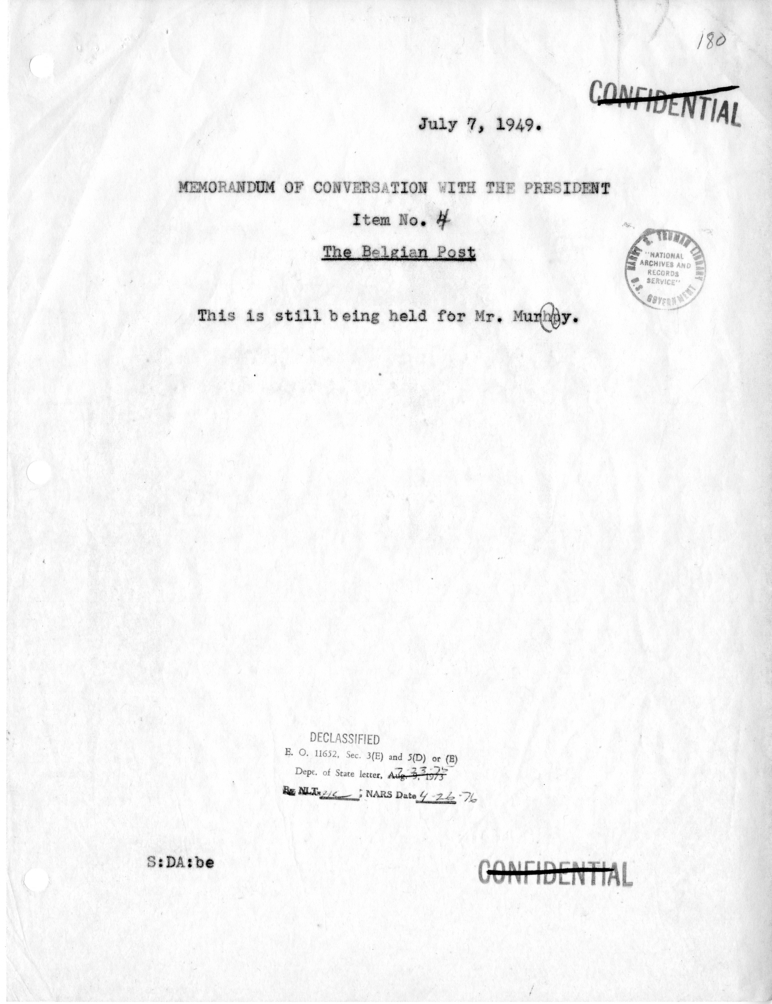 Memorandum of Conversation with the President