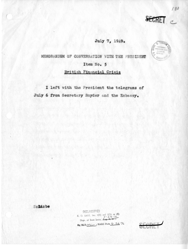 Memorandum of Conversation with the President