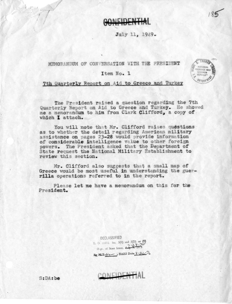 Memorandum of Conversation with the President