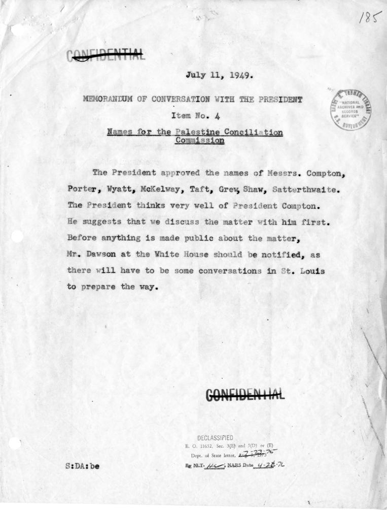 Memorandum of Conversation with the President