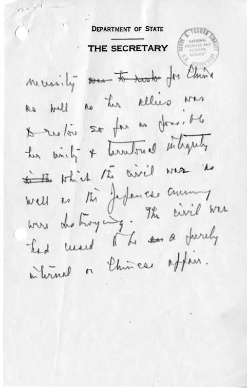 Memorandum for Mr. Philip Jessup