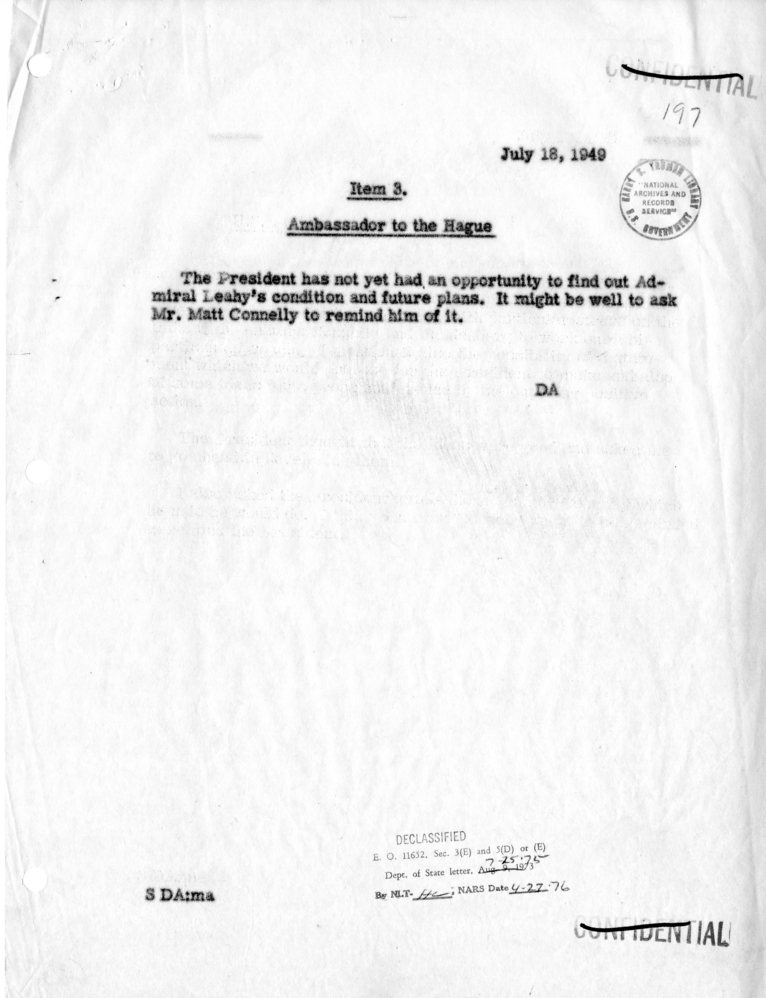 Memorandum of Conversation with the President