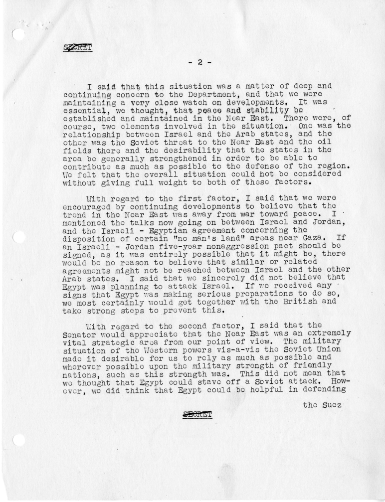 Memorandum of Conversation with Senator Herbert Lehman of New York, Mr. Edelstine (Senator Lehman's Legislative Assistant), and Stuart Rockwell