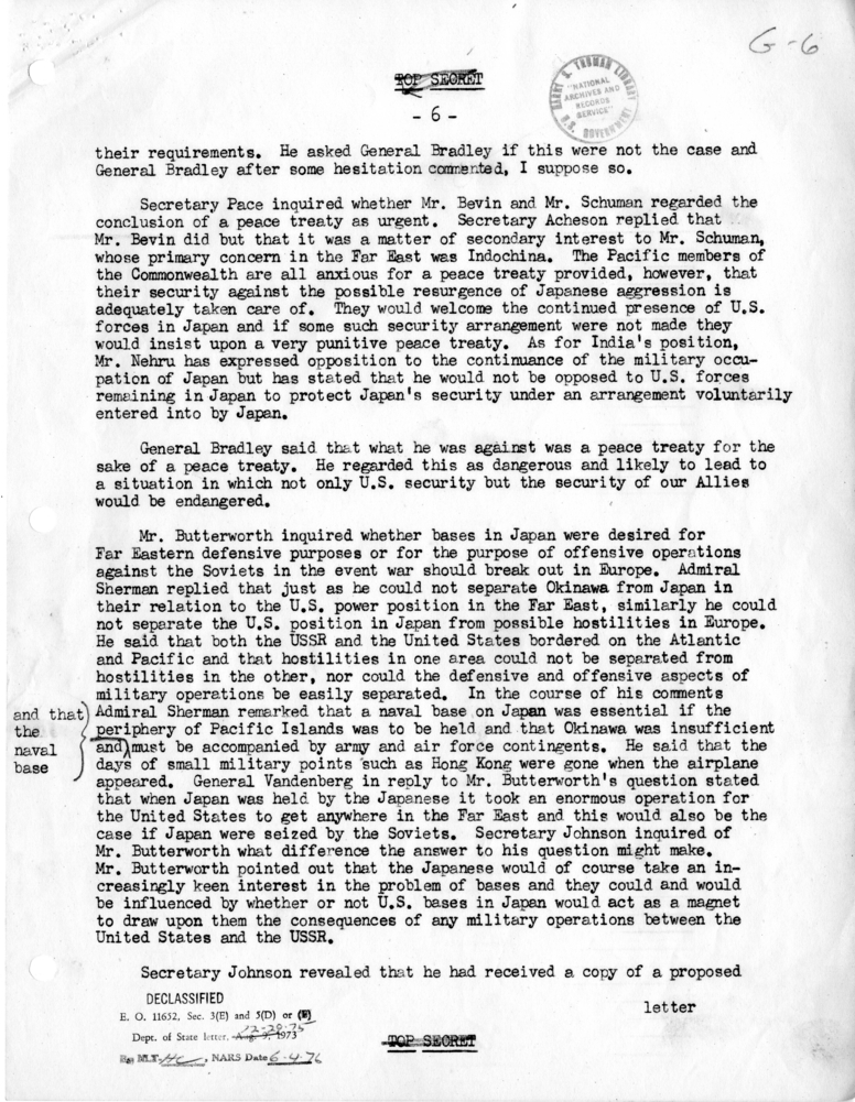 Memorandum of Conversation with Dean Rusk, W. Walton Butterworth, Harry N. Howard, and Representatives of the Department of Defense