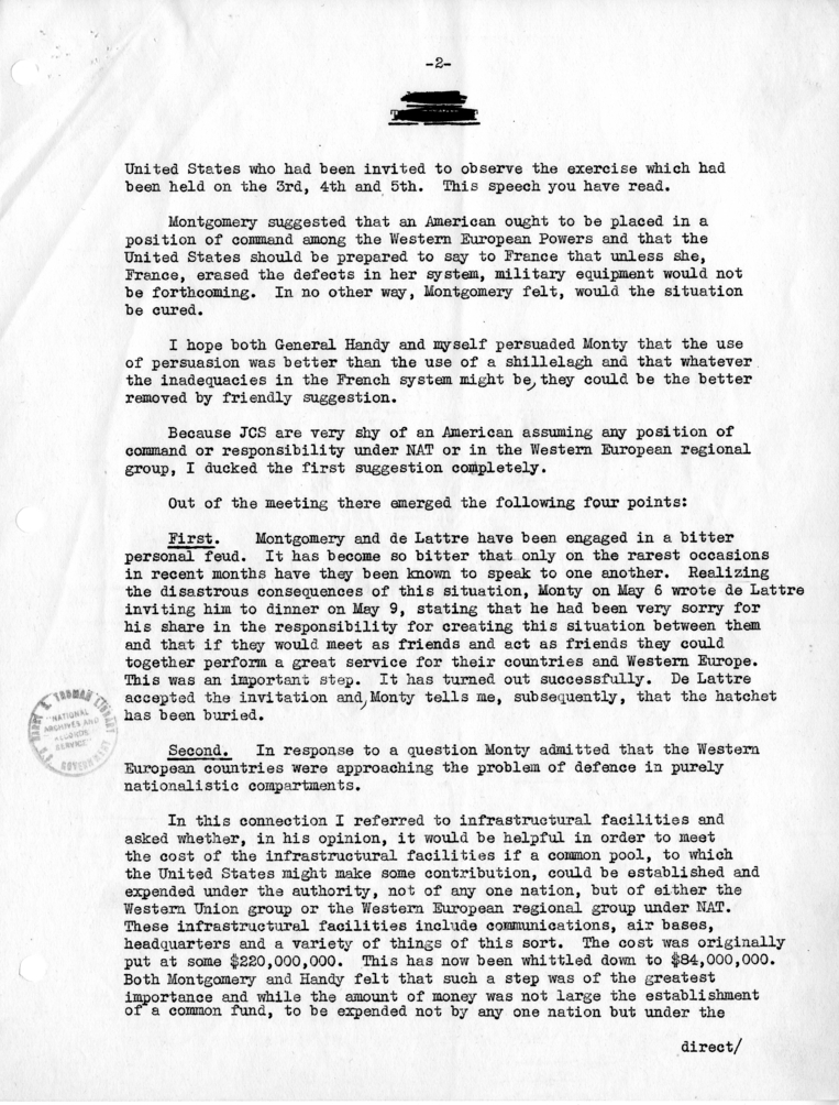 Letter from Ambassador Lewis Douglas to Dean Acheson, with Attached Memorandum