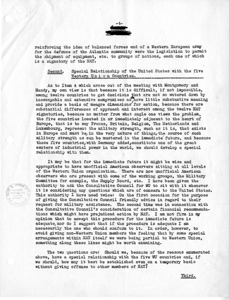 Letter from Ambassador Lewis Douglas to Dean Acheson, with Attached Memorandum