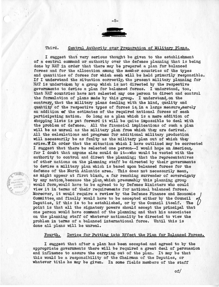 Letter from Ambassador Lewis Douglas to Dean Acheson, with Attached Memorandum