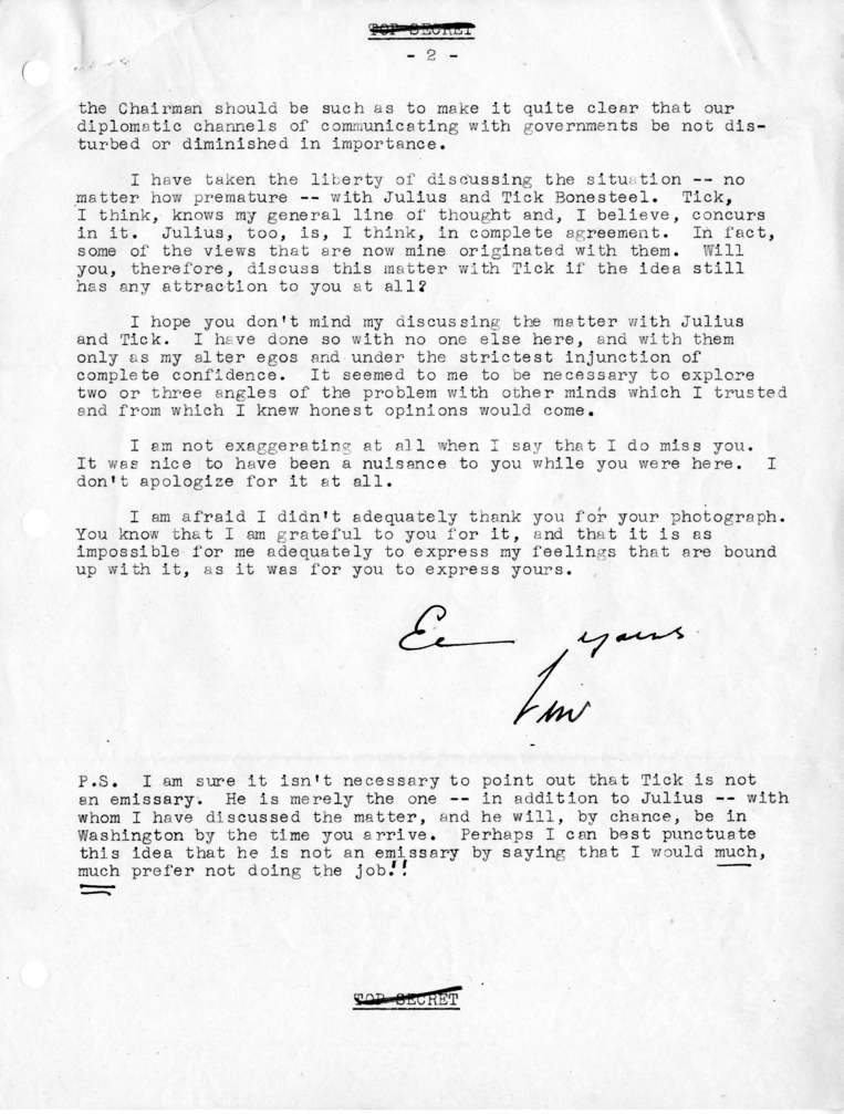 Letter from Lewis Douglas to Dean Acheson
