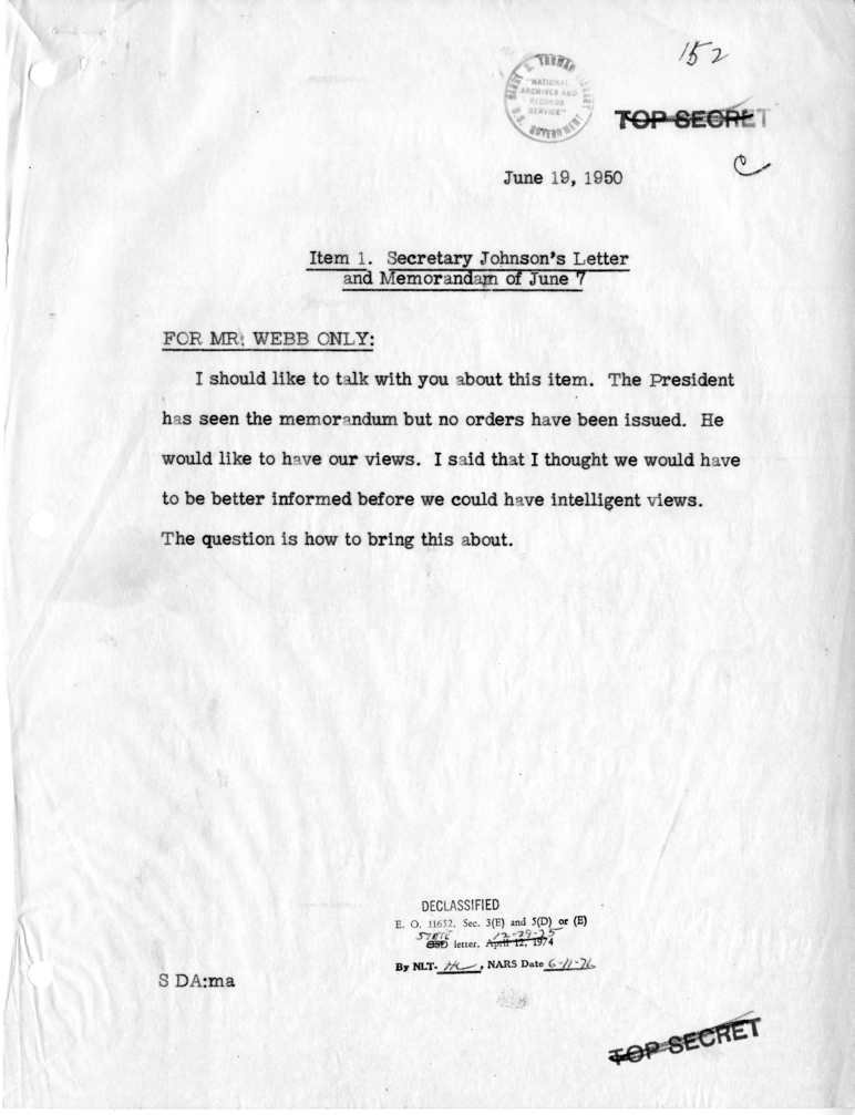 Memorandum of Conversation with the President