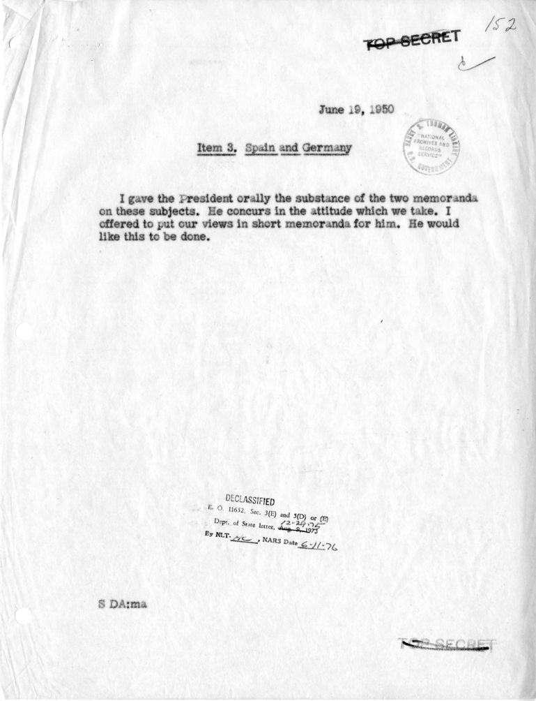 Memorandum of Conversation with the President