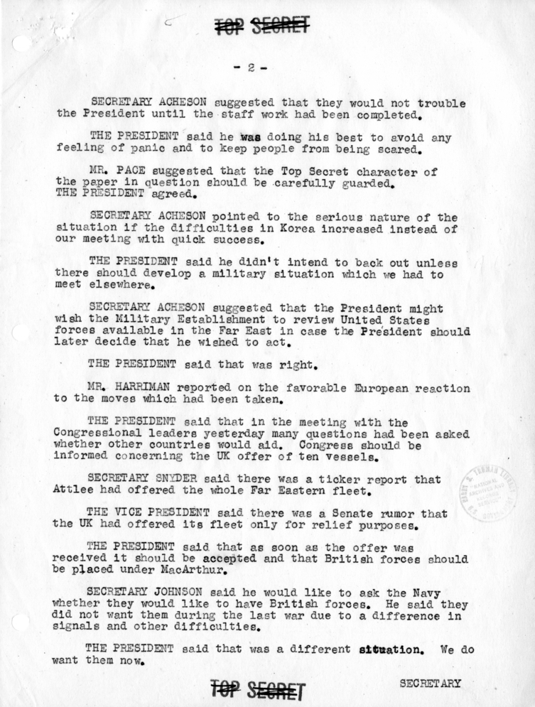 Memorandum of Conversation of National Security Council Meeting