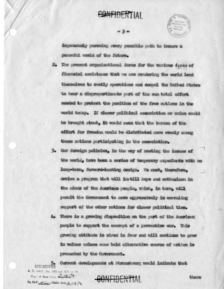 Memorandum of Conversation with W. Averell Harriman, John Foster Dulles, Mr. Cooper and Jack McFall; Senators Estes Kefauver, Edward Thye, John Sparkman, Robert Hendrickson, and William Fulbright; and Representatives James Wadsworth, Thomas H. Boggs, Robe