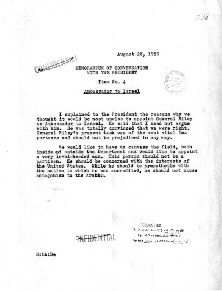 Memorandum of Conversation with the President