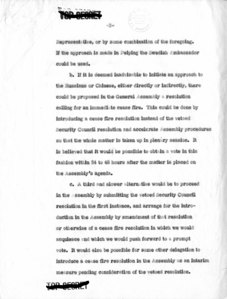 Memorandum, "Recommended Steps in the United Nations