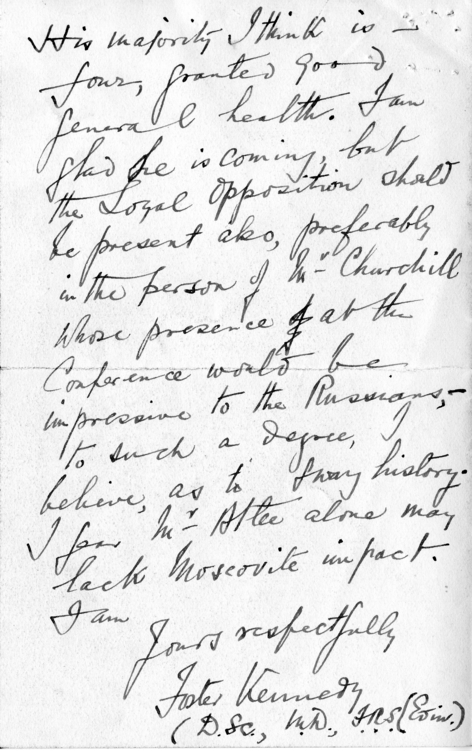 Letter from Dr. Foster Kennedy to Dean Acheson, with Reply from Lucius D. Battle, with Attachments