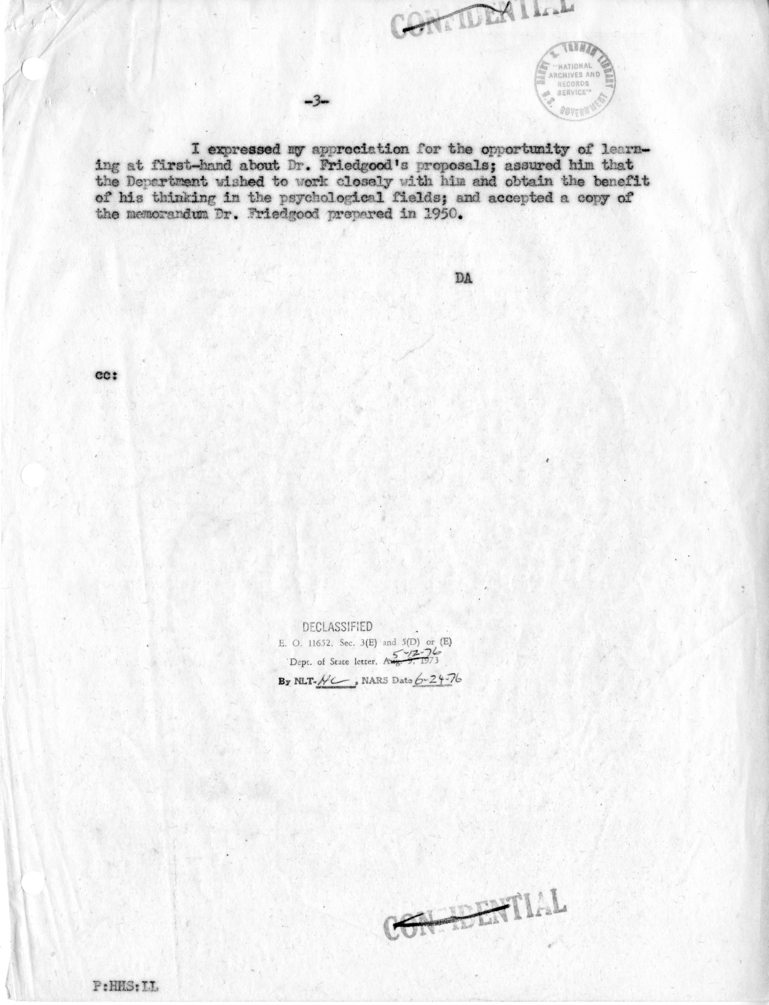 Memorandum of Conversation with Senator Hubert Humphrey; Dr. Harry B. Friedgood, Associate Clinical Professor of Medicine, University of California at Los Angeles; William Sims, Administrative Assistant to Senator Humphrey; and Howland H. Sargeant