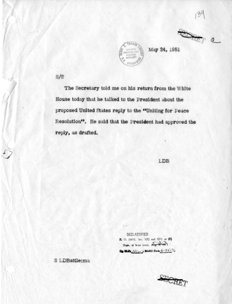 Memorandum of Conversation with the President