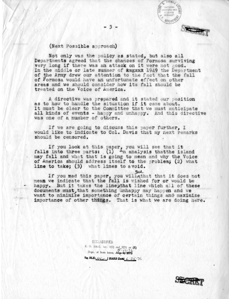 Notes of Meeting with Adrian S. Fisher and Lucius D. Battle