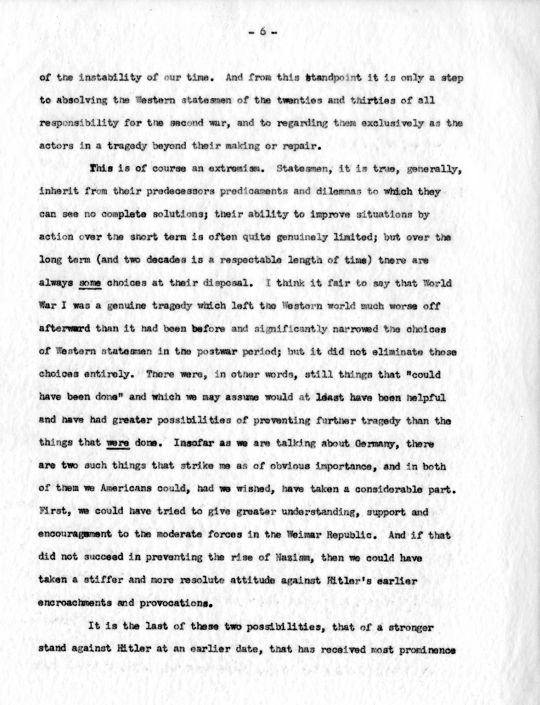 Letter from George Kennan to Dean Acheson with Attached Speech