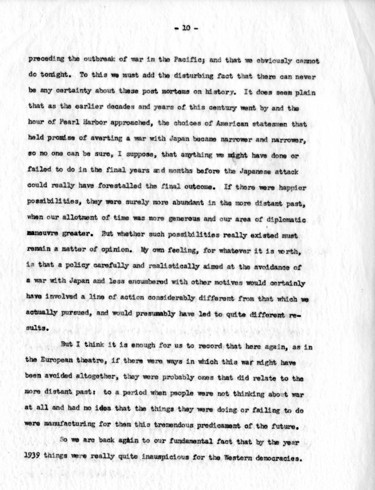 Letter from George Kennan to Dean Acheson with Attached Speech