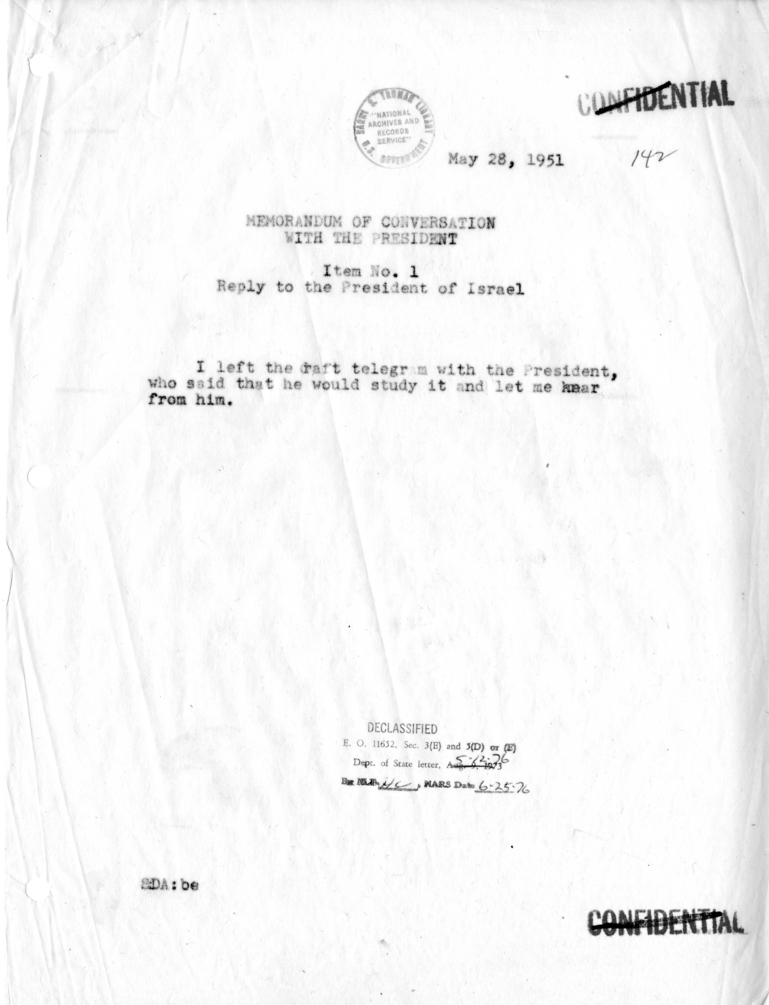 Memorandum of Conversation with the President