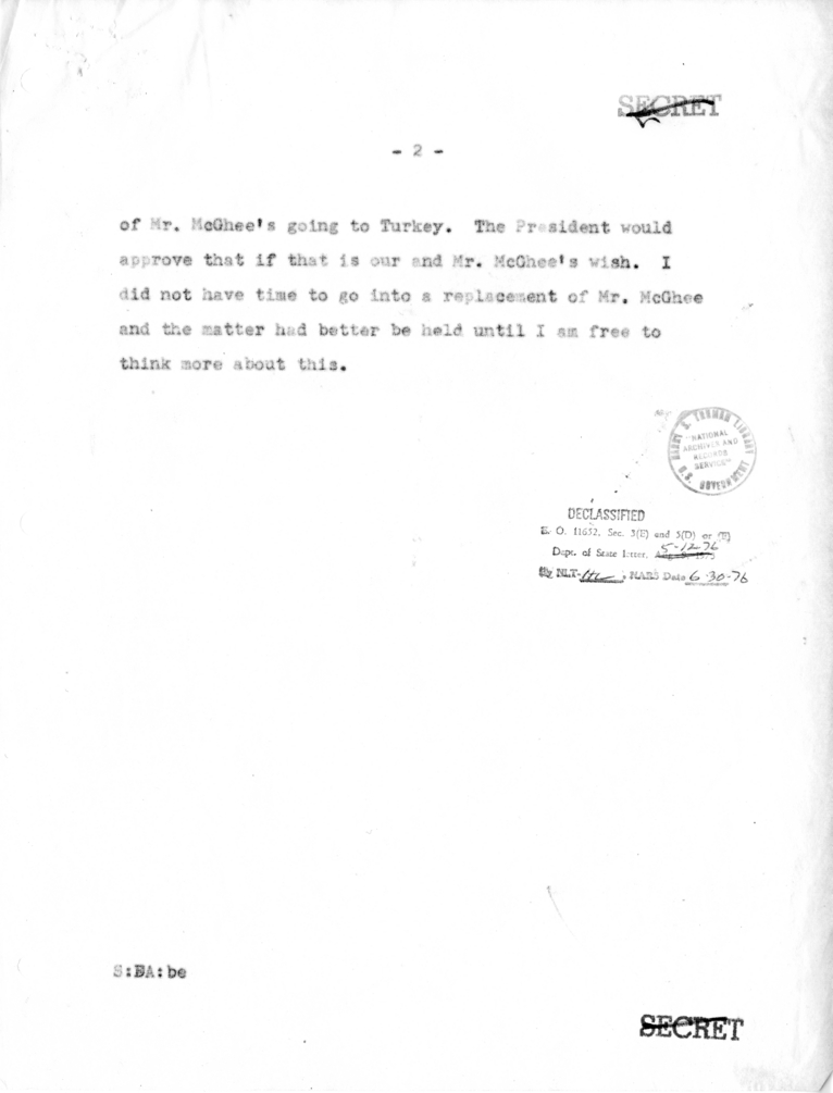 Memorandum of Conversation with the President