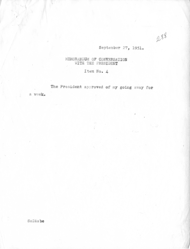 Memorandum of Conversation with the President
