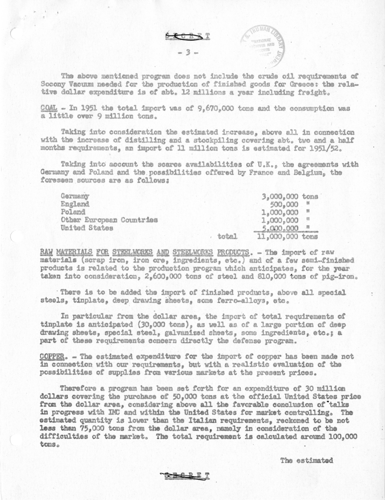 Memorandum of Conversation with Prime Minister Alcide DeGasperi of Italy, Ambassador Alberto Tarchiani of Italy, United States Ambassador to Italy James C. Dunn, and Others