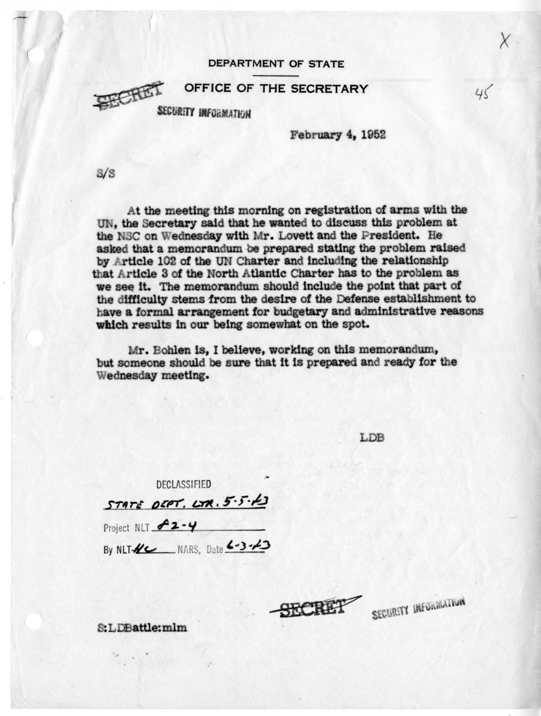 Memorandum of Conversation with Lucius D. Battle
